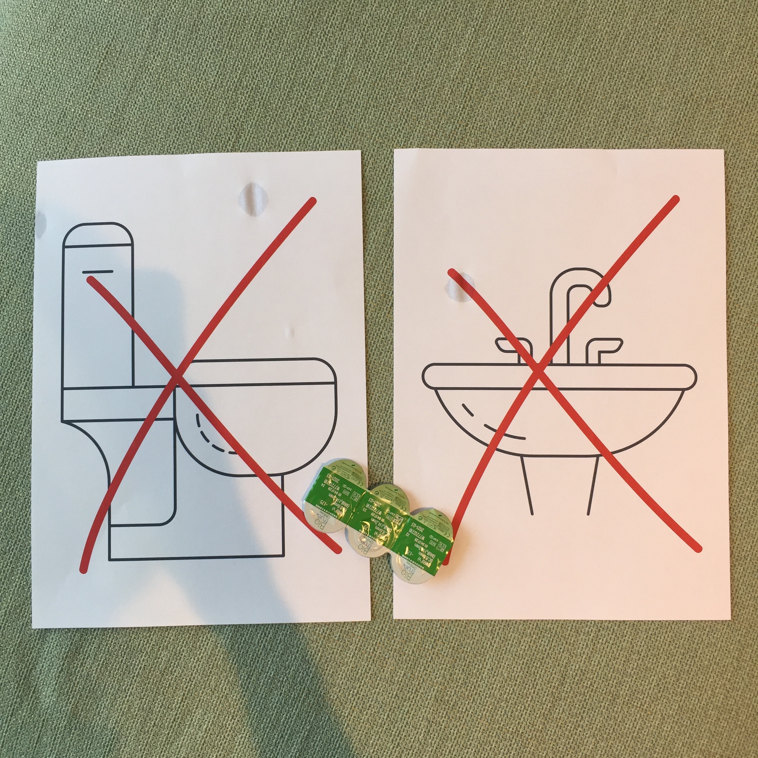 Brukte kontaktlinser skal ikke i do eller i vasken!/